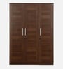 Kosmo Grace 3 Door Wardrobe in Rigato Walnut Finish With Drawer & Locker