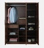 Kosmo Grace 3 Door Wardrobe in Rigato Walnut Finish With Drawer & Locker