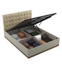 Kosmo Hamilton King Size Bed High Gloss Cashmere Finish with Hydraulic Storage