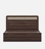 Kosmo Kia Queen Bed In Lyon Walnut Finish With Hydraulic Storage