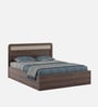 Kosmo Kia Queen Bed In Lyon Walnut Finish With Hydraulic Storage
