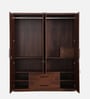 Kosmo Lauren 4 Door Wardrobe In Sheesham Woodpore Finish With Locker & Drawer