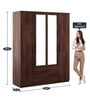 Kosmo Lauren 4 Door Wardrobe With Mirror In Sheesham Woodpore Finish With Locker & Drawer
