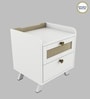 Kosmo Lilly  Bedside Table in Kingston White & Sebastian Oak Finish