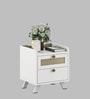 Kosmo Lilly  Bedside Table in Kingston White & Sebastian Oak Finish