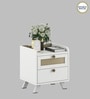 Kosmo Lilly  Bedside Table in Kingston White & Sebastian Oak Finish