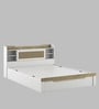 Kosmo Lilly  Queen Size Bed in Kingston White & Sebastian Oa Finish with Box Storage