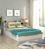 Kosmo Lilly  Queen Size Bed in Kingston White & Sebastian Oa Finish with Box Storage
