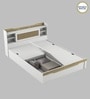 Kosmo Lilly  Queen Size Bed in Kingston White & Sebastian Oa Finish with Box Storage