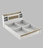 Kosmo Lilly  Queen Size Bed in Kingston White & Sebastian Oa Finish with Box Storage