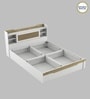 Kosmo Lilly  Queen Size Bed in Kingston White & Sebastian Oa Finish with Box Storage