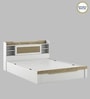 Kosmo Lilly  Queen Size Bed in Kingston White & Sebastian Oa Finish with Box Storage