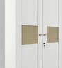 Kosmo Lilly 6 Door Wardrobe With Mirror In Kingston White & Sebastian Oak Finish With Locker & Drawer