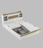 Kosmo Lilly King Size Bed in Kingston White and Sebastian Oak Finish with Box Storage