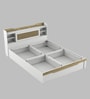 Kosmo Lilly King Size Bed in Kingston White and Sebastian Oak Finish with Box Storage