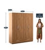 Kosmo Linden 4 Door Wardrobe In Natural Teak Finish With Locker & Drawer