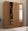 Kosmo Linden 4 Door Wardrobe With Mirror In Natural Finish With Locker & Drawer