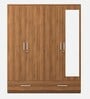 Kosmo Linden 4 Door Wardrobe With Mirror In Natural Finish With Locker & Drawer