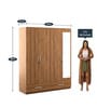 Kosmo Linden 4 Door Wardrobe With Mirror In Natural Finish With Locker & Drawer