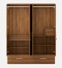 Kosmo Linden 4 Door Wardrobe With Mirror In Natural Finish With Locker & Drawer
