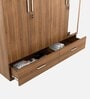 Kosmo Linden 4 Door Wardrobe With Mirror In Natural Finish With Locker & Drawer