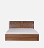 Kosmo Monarch King Size Bed in Natural Wenge Finish with Hydraulic Storage