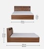 Kosmo Monarch King Size Bed in Natural Wenge Finish with Hydraulic Storage