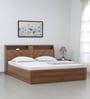Kosmo Monarch King Size Bed in Natural Wenge Finish with Hydraulic Storage