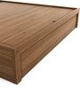 Kosmo Monarch Queen Size Bed in Natural Teak Finish with Hydraulic Storage