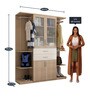 Kosmo Multipurpose Twin Wardrobe Cum Bookcase with Open Side Shelves