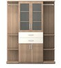 Kosmo Multipurpose Twin Wardrobe Cum Bookcase with Open Side Shelves