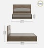 Kosmo Nora Upholstered Queen Size Bed In Lyon Walnut Finish With Hydraulic Storage