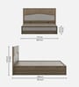 Kosmo Nora Upholstered Queen Size Bed In Lyon Walnut Finish With Hydraulic Storage