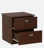 Kosmo Premium Bedside Table in Walnut Rigato Woodpore Melamine Finish with Drawers