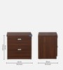 Kosmo Premium Bedside Table in Walnut Rigato Woodpore Melamine Finish with Drawers