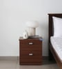 Kosmo Premium Bedside Table in Walnut Rigato Woodpore Melamine Finish with Drawers