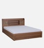 Kosmo Rayan King Size Bed in Natural Teak Finish with Box Storage