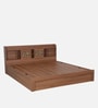 Kosmo Rayan King Size Bed in Natural Teak Finish with Box Storage