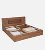 Kosmo Rayan King Size Bed in Natural Teak Finish with Box Storage