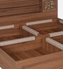 Kosmo Rayan King Size Bed in Natural Teak Finish with Box Storage