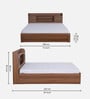 Kosmo Rayan King Size Bed in Natural Teak Finish with Box Storage