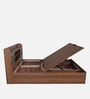 Kosmo Rayan King Size Bed in Natural Teak Finish with Hydraulic Storage