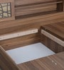 Kosmo Rayan King Size Bed in Natural Teak Finish with Hydraulic Storage