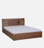 Kosmo Rayan Queen Size Bed in Natural Teak Finish with Box Storage