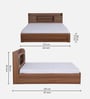 Kosmo Rayan Queen Size Bed in Natural Teak Finish with Box Storage