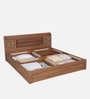 Kosmo Rayan Queen Size Bed in Natural Teak Finish with Box Storage