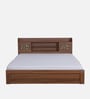 Kosmo Rayan Queen Size Bed in Natural Teak Finish with Hydraulic Storage