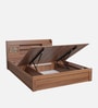 Kosmo Rayan Queen Size Bed in Natural Teak Finish with Hydraulic Storage