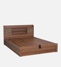 Kosmo Rayan Queen Size Bed in Natural Teak Finish with Hydraulic Storage