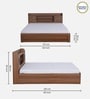Kosmo Rayan Queen Size Bed in Natural Teak Finish with Hydraulic Storage